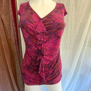 Banana Republic Fuschia pink paisley top